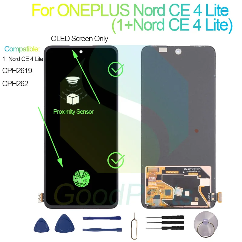 Фото Быстрая доставка: Дисплей LCD с сенсорной панелью для ONEPLUS Nord CE 4 Lite (1+Nord CE 4 Lite, CPH2619, CPH262) №3