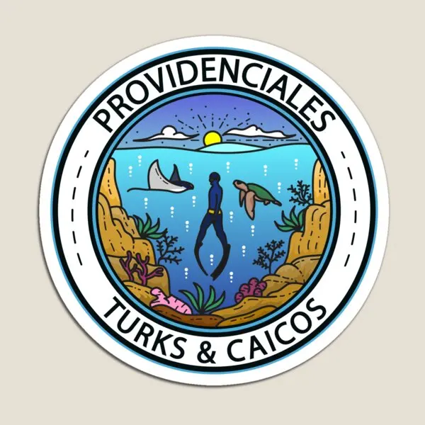 

Providenciales Turks And Caicos Scuba Ba Magnet Holder Cute Stickers Magnetic Kids Colorful Decor Refrigerator