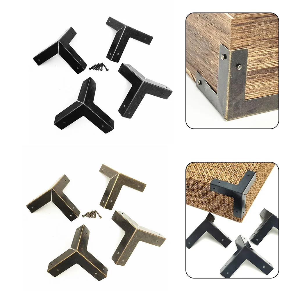 

4pcs Antique Jewelry Box Corner Decorative Gift Box Corner Wooden Case Chest Edge Cover Protector 33mm Guard With Nails