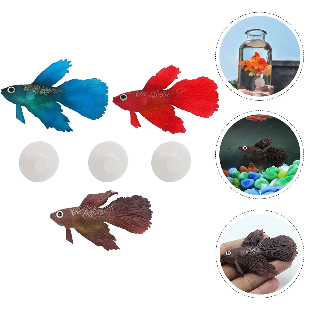 

3 Pcs Realistic Fake Fish Goldfish Aquarium Accessory Decor Silica Gel Household