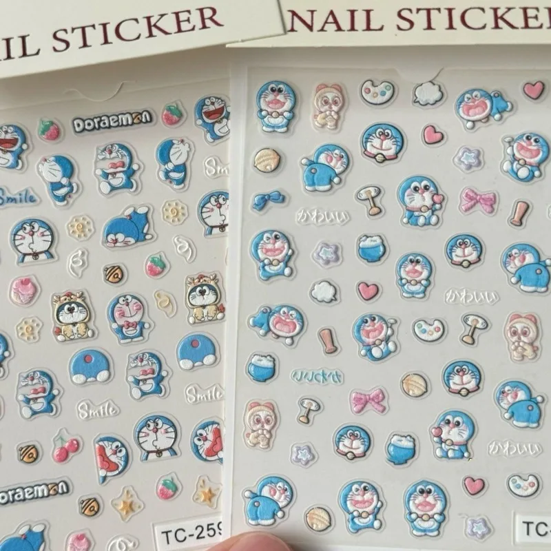Фото Наклейки для ногтей Doraemon: милые мультяшные объемные стикеры для телефона, DIY-наклейки, модные наклейки для стаканов и держателей для ручек №1