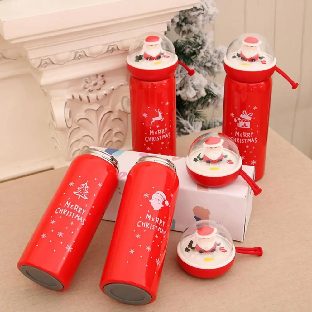 

Стакан для воды большой емкости практичный из нержавеющей стали Твердый Прочный Рождественский Красный изолированный стакан для подарка