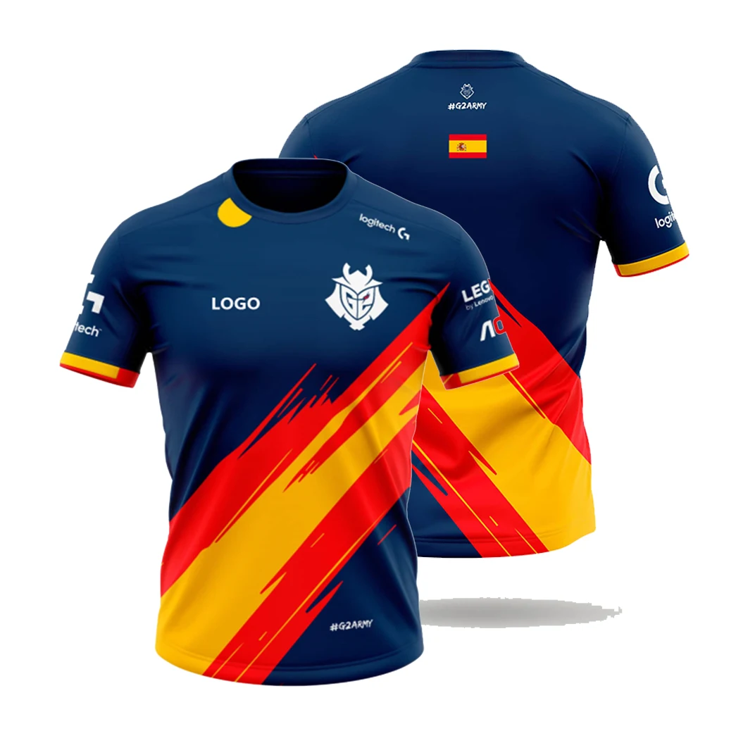 

2023 T-shirt Spain G2 team jersey supports League of Legends T-shirt G2 e-sports uniforms can be customized T-shirt Top