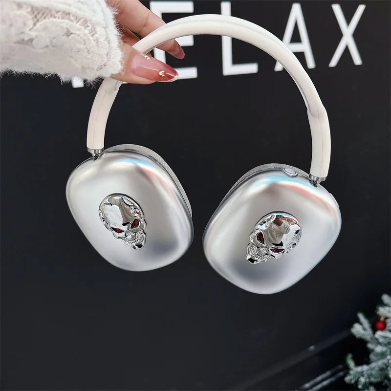 Прохладный металлический чехол для Airpods Max, защитный декор в виде скелета для наушников Apple, чехол для Airpods Max, защита гарнитуры Capa (art.: 3920cd7808ccc) - 3920cd7808ccc
