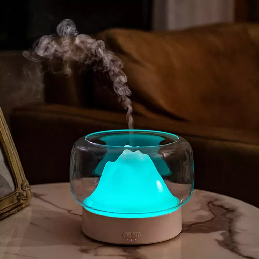 

NEW2023 Free Aroma Diffuser 400ML Moutain View Essential Oil Aromatherapy With Warm and Color LED Lamp Humidificador