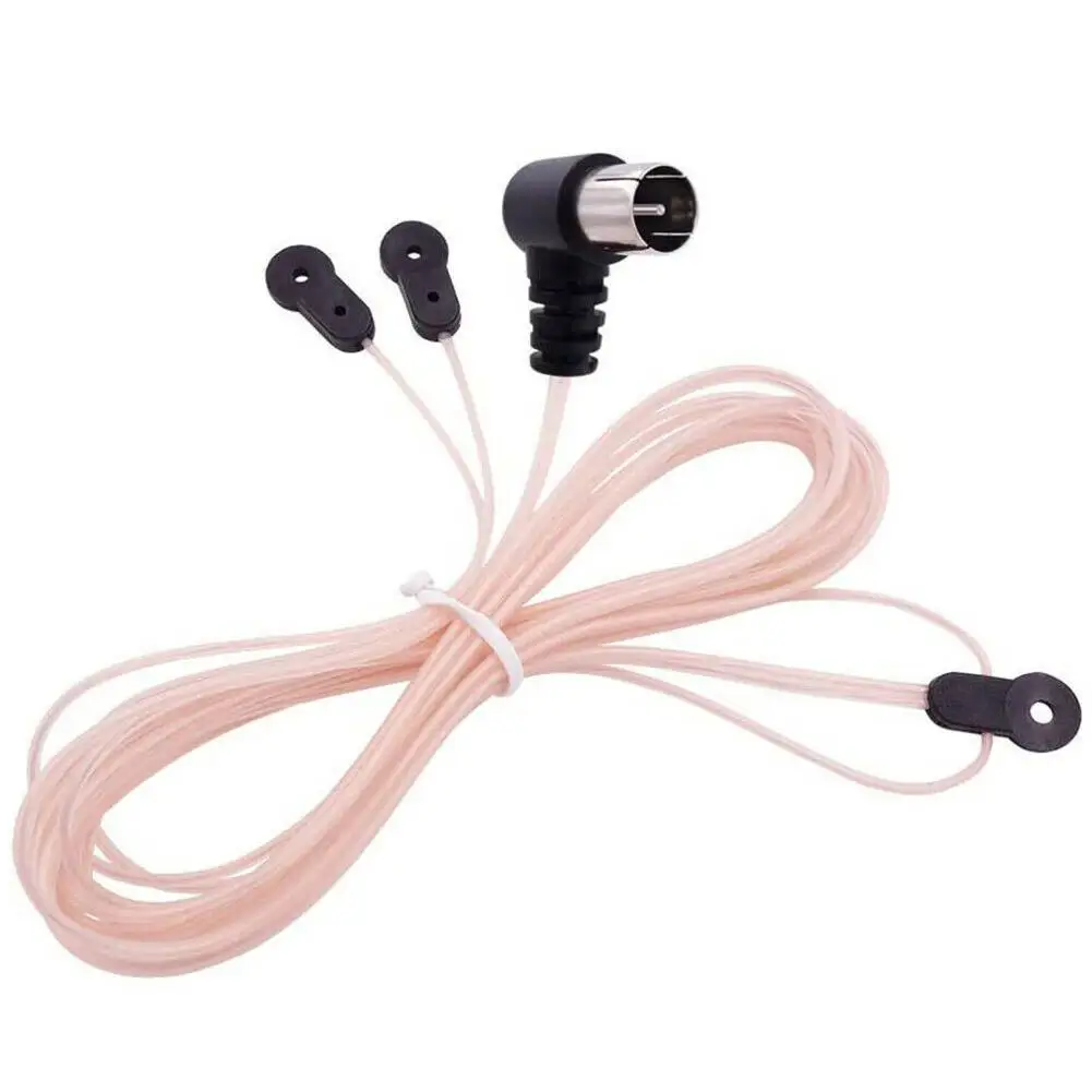 75 Ohm Dipole Indoor Antenna Transparent Dual Parallel Antenna Radio PAL To F Female Jack RF Coax Adapter Connector (88-108MHz)