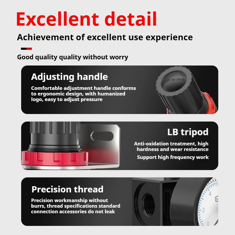 AR2000 1/4 резьба BSP пневматический воздушный компрессор регулятор давления 4 мм 6 8 10 12