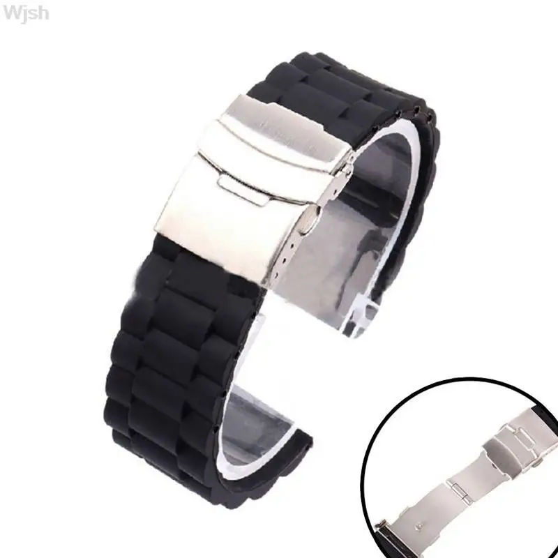

16/18/20/22/24mm Automatic Double Click Butterfly Buckle Watch Band With Fold Deployment Clasp Strap Buckle Wristband Bracelet