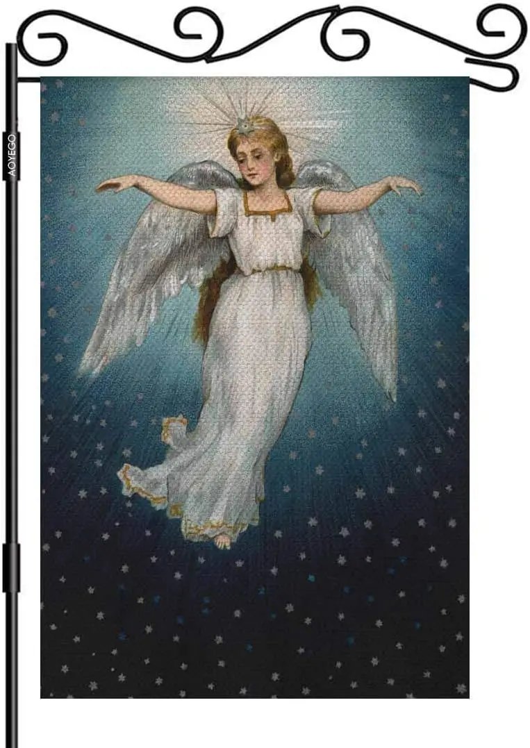 AOYEGO Ангел Летающий Сад Флаг маленький вертикальный двухсторонний 12 5x18 дюймов