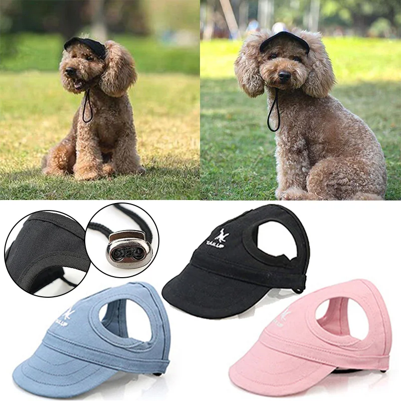 

With Visor French Pet Supplies Bulldog Sports Chihuahua Baseball Puppy Dog Pet Sunhat Adjustable Hat Cap Ear Outdoor Hat Holes