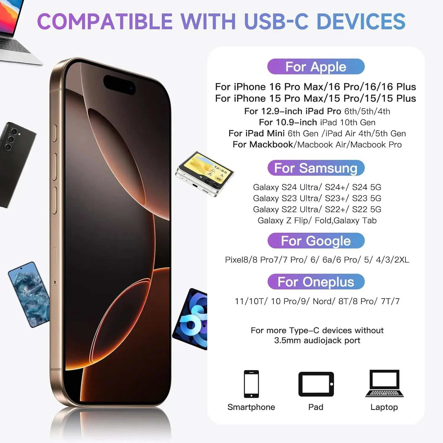 Проводные наушники USB Type C 3,5 мм с регулятором громкости микрофона Проводные наушники-вкладыши Наушники-вкладыши с басами Спортивная гарнитура (art.: 3920cfce64eed) - 3920cfce64eed