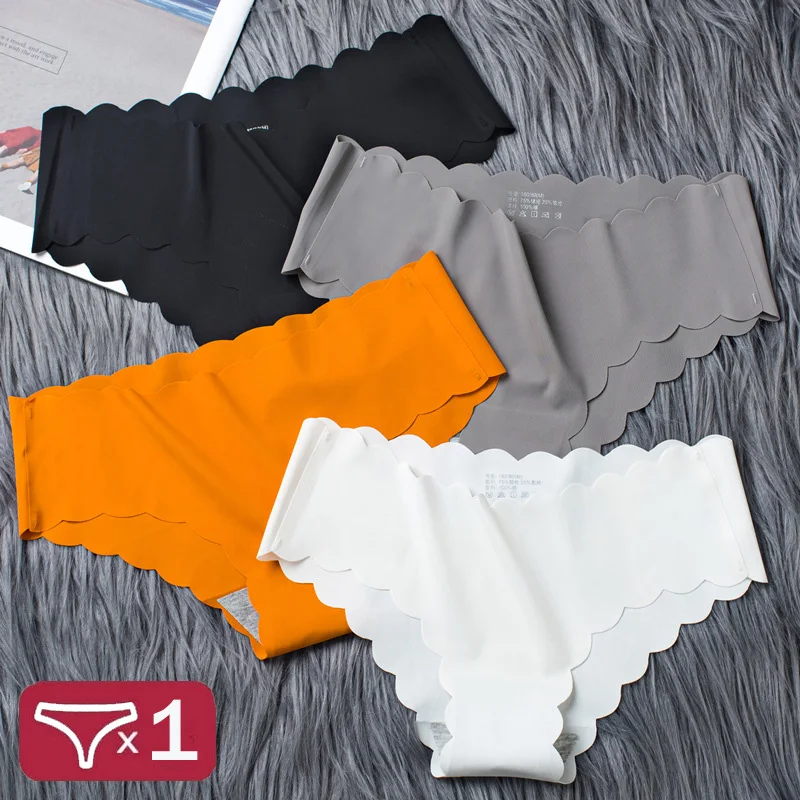 Women's Panties Seamless Briefs Mid Rise Underwear Female Soft Comfortable Silk Briefs Underpants Sexy Lingerie Panty lingerie