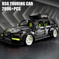 high tech expert 2896pcs audied rs6 touring car model building blocks moc city sport car travel suv vehicle bricks toys for kids