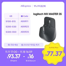20달러 프로모션 코드（HONEYPD13）로지텍 MX 마스터 무선 블루투스 마우스, PC 노트북용 무선 2.4G, 오피스 마우스, 3S, MX 마스터 2S, 정품 신제품