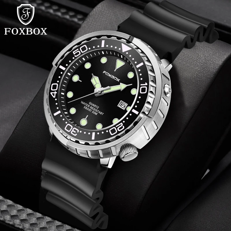 

New Watch for Men 5ATM Waterproof Male Watches Fashion Luxury Sport Analog Quartz Casual Silicone Elegant Gents Dress Wristwatch