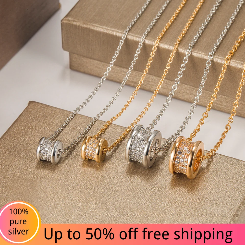 

925 Sterling Silver Luxury fashion Small waist necklace brand new BV high quality accessories party wedding brand logo jewelry