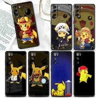 pokemon pikachu cosplay phone case for samsung galaxy s7 s8 s9 s10e s21 s20 fe plus ultra 5g soft silicone case pikachu
