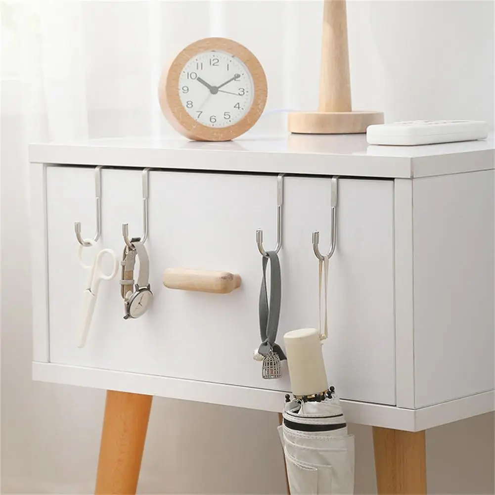 

Storage Hook Solid Construction Rust-proof Stainless Steel Clothes Hats Simple Storage Dual Hooks for Home Door Hooks