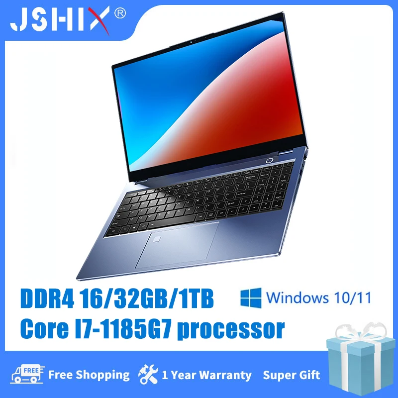 

JSHIX Intel Core i7 11th Gen Metal Gaming Laptop Win 11 I7-1185G7 DDR4 16G/32GB RAM 1T/2TB Fingerprint Unlocked Backlit Notebook