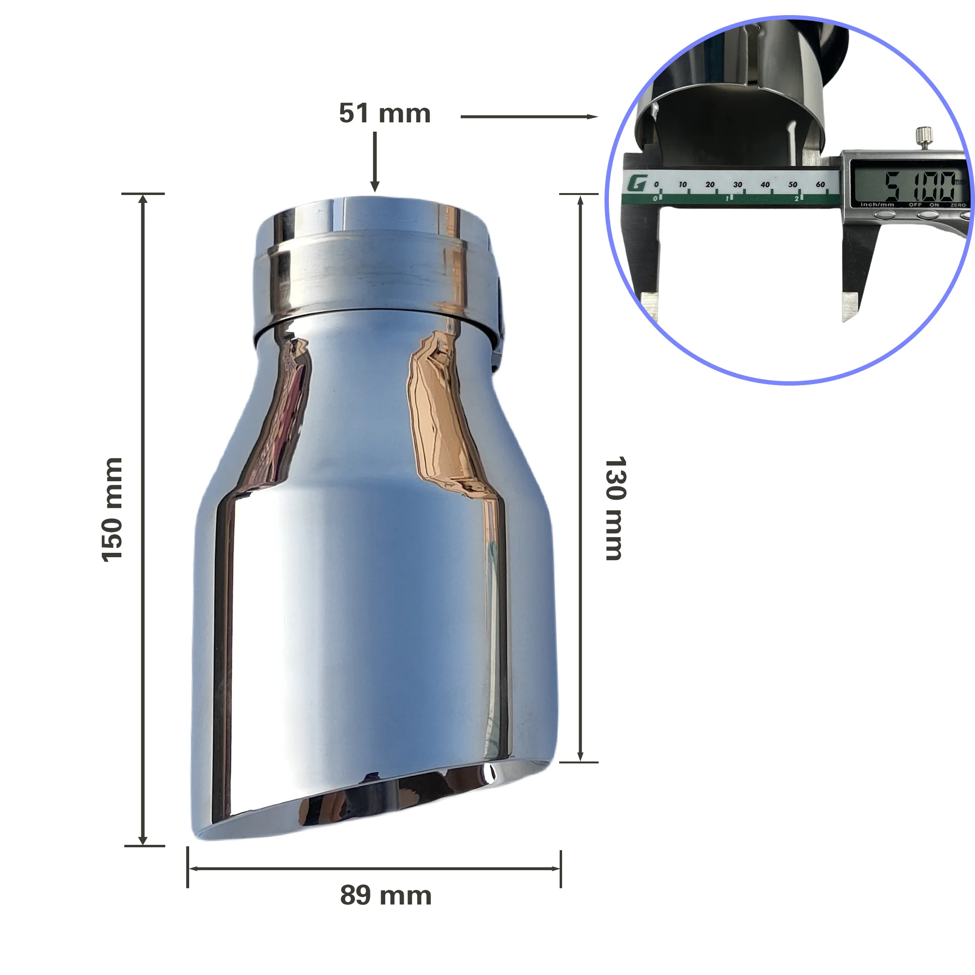 

1 шт. универсальное хвостовое горло из нержавеющей стали 304, яркая полировка, саржа, глянцевый двухслойный глушитель, наконечник выхлопной насадки