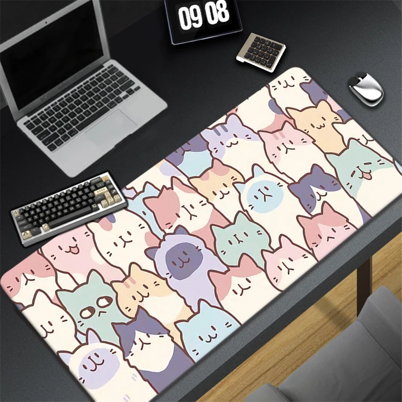 

Pink Cute Mouse Pad Big Kawaii Mousepad Cat Mouse Mat 50x100 Gamer Keyboard Desk Mats Table Carpet Mausepad Computer Laptop Pad