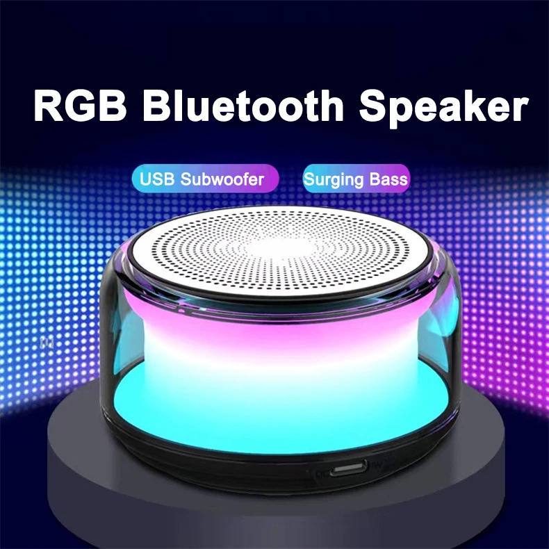 

TWS Wireless Bass Sound Box Mini Bluetooth Speaker Colorful LED TF Card USB Subwoofer Portable MP3 Stereo Surround Loudspeaker