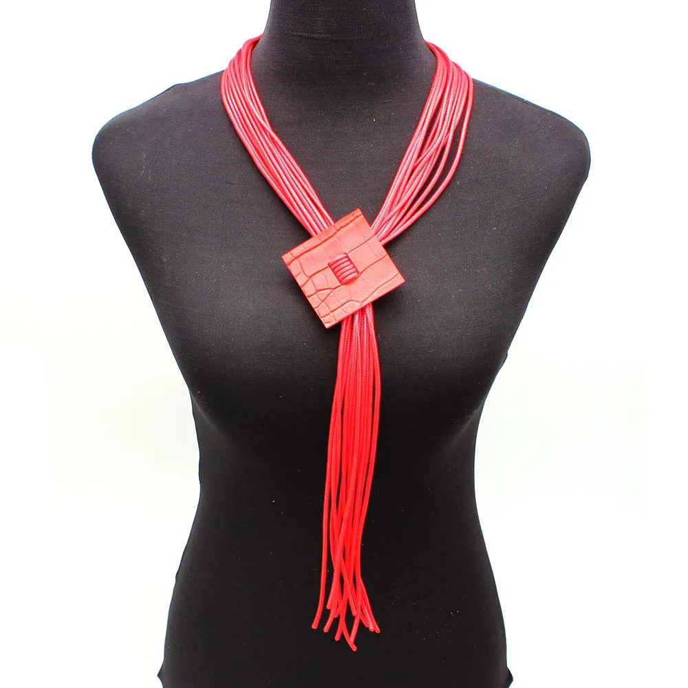 

2021 Punk Leather Necklaces Handmade Ethnic Tribal Pendant Necklaces For Women Pulsera Necklaces Femme Fashion Jewelry