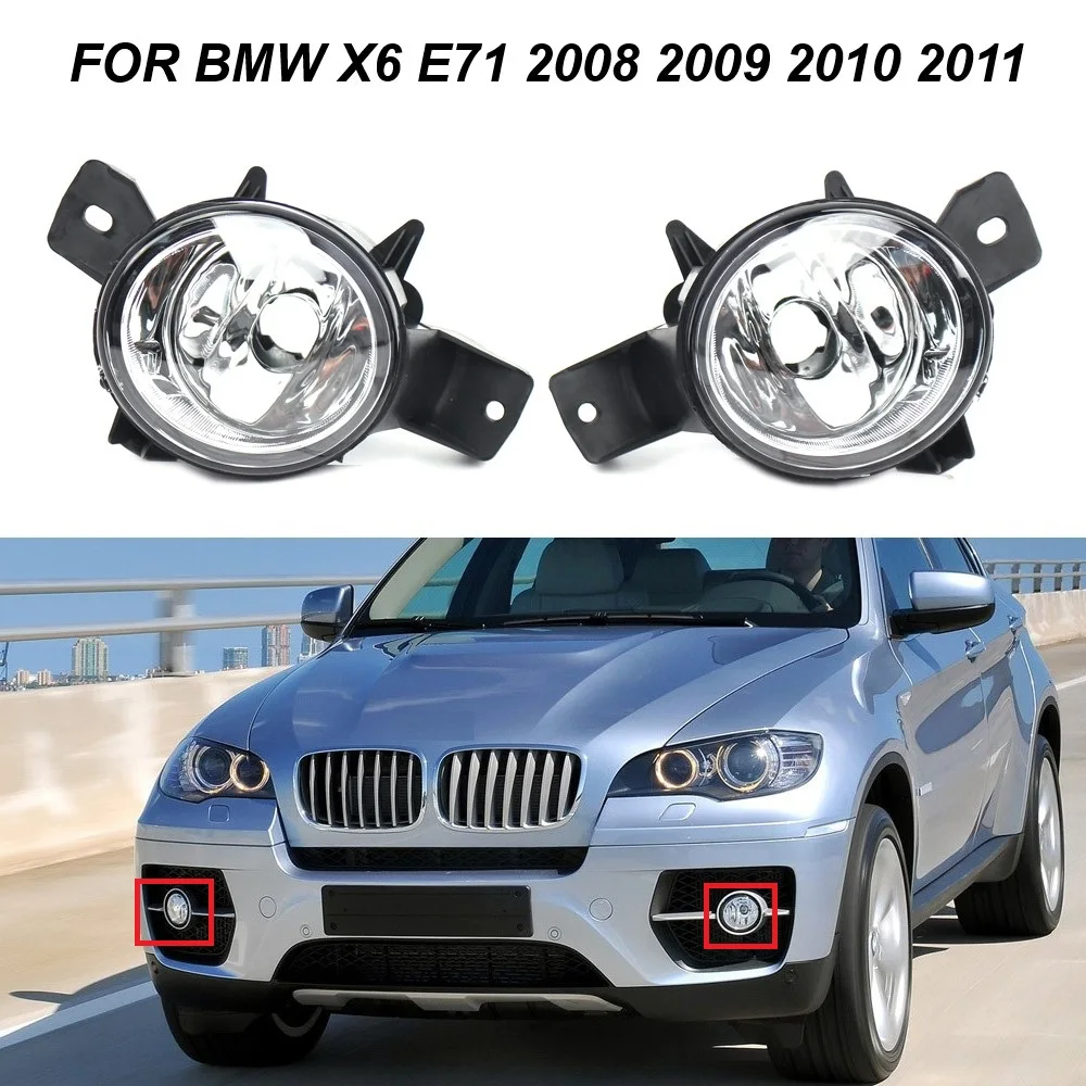 

For BMW X6 E71 E72 2008 2009 2010 2011 2012 Front Bumper Halogen Fog Light Housing Lamp Without Bulbs 63177187631 63177187632