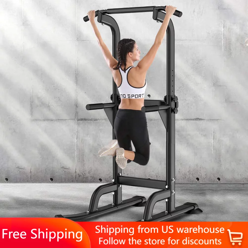 

Free shippingSOGES Height Adjustable Power Tower Dip Stands Pull up Bar Strength Training for Home Gym Black