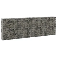 gabion wall with covers galvanised steel outdoor privacy screen garden decoration 300x30x100 cm