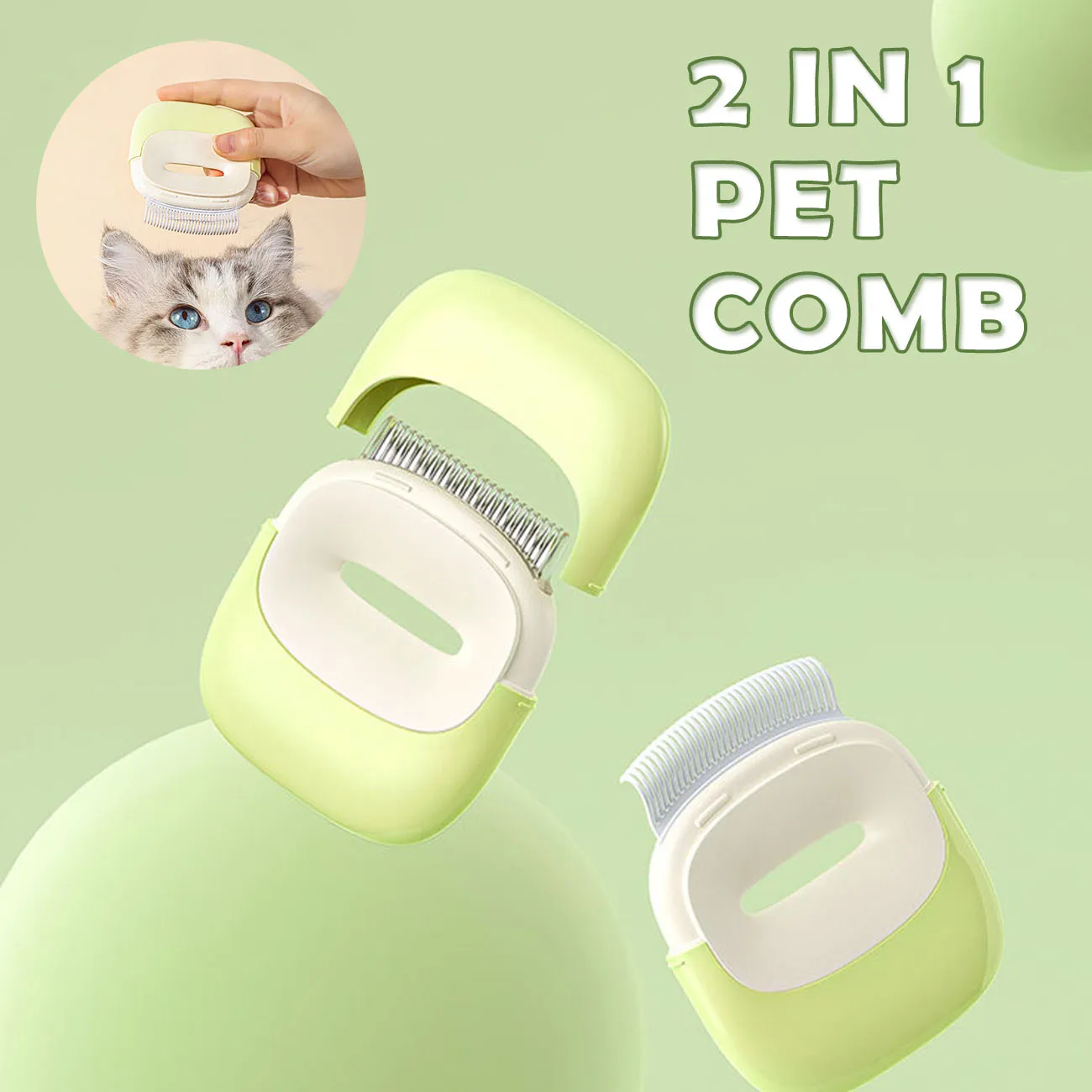 

Minimalist Pet Comb Double-sided Available Portable Cat Wool Removal Brush Massage Grooming Tools Dog Self Cleaning Hair Items