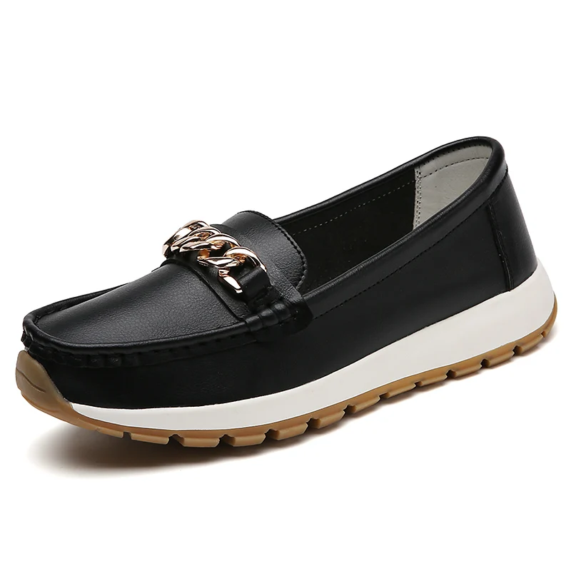 Женская нескользящая повседневная рабочая кожаная женская обувь больших