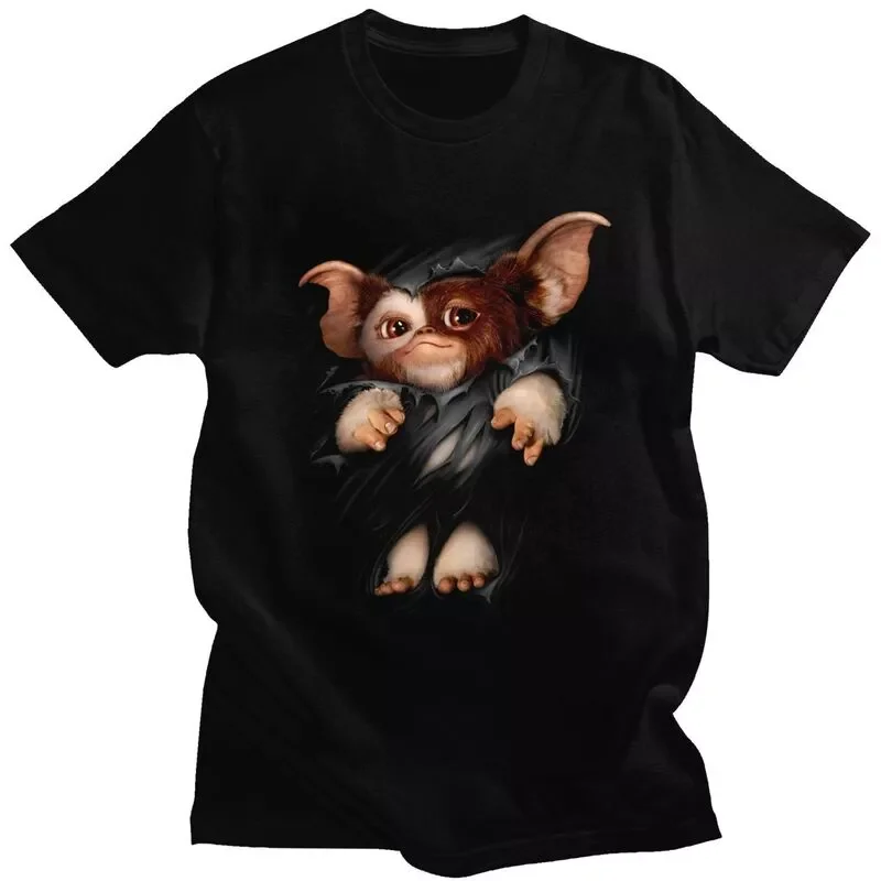 

2022NEW T Shirt Men Short Sleeve Cotton T-shirt Print Gizmo 80s Movie Mogwai Monster Horror Retro Sci Fi Tee Graphic Tshirt