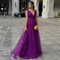 vinca sunny purple tulle evening dresses 2023 dubai saudi arabic long robes de soir%c3%a9e vestidos de gala celebrity party gowns