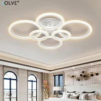 solve modern chandelier 469 rings remote control dimming led ceiling lights for living room bedroom kitchen decoration fixture