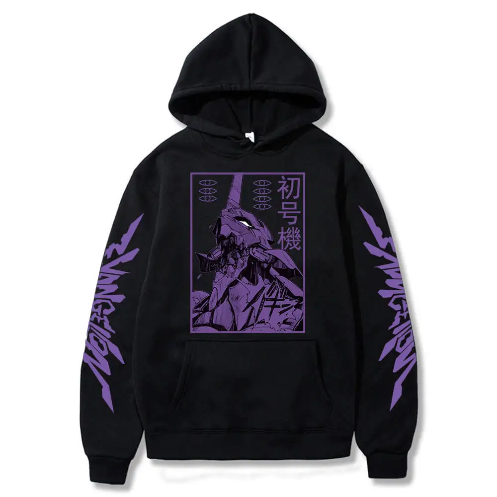 

Men Hoodies Anime Evangelion Graphic EVA-00 PROTO TYPE Unisex Oversize Long Sleeve Pullover Sweatshirts Harajuku Streetwear Tops