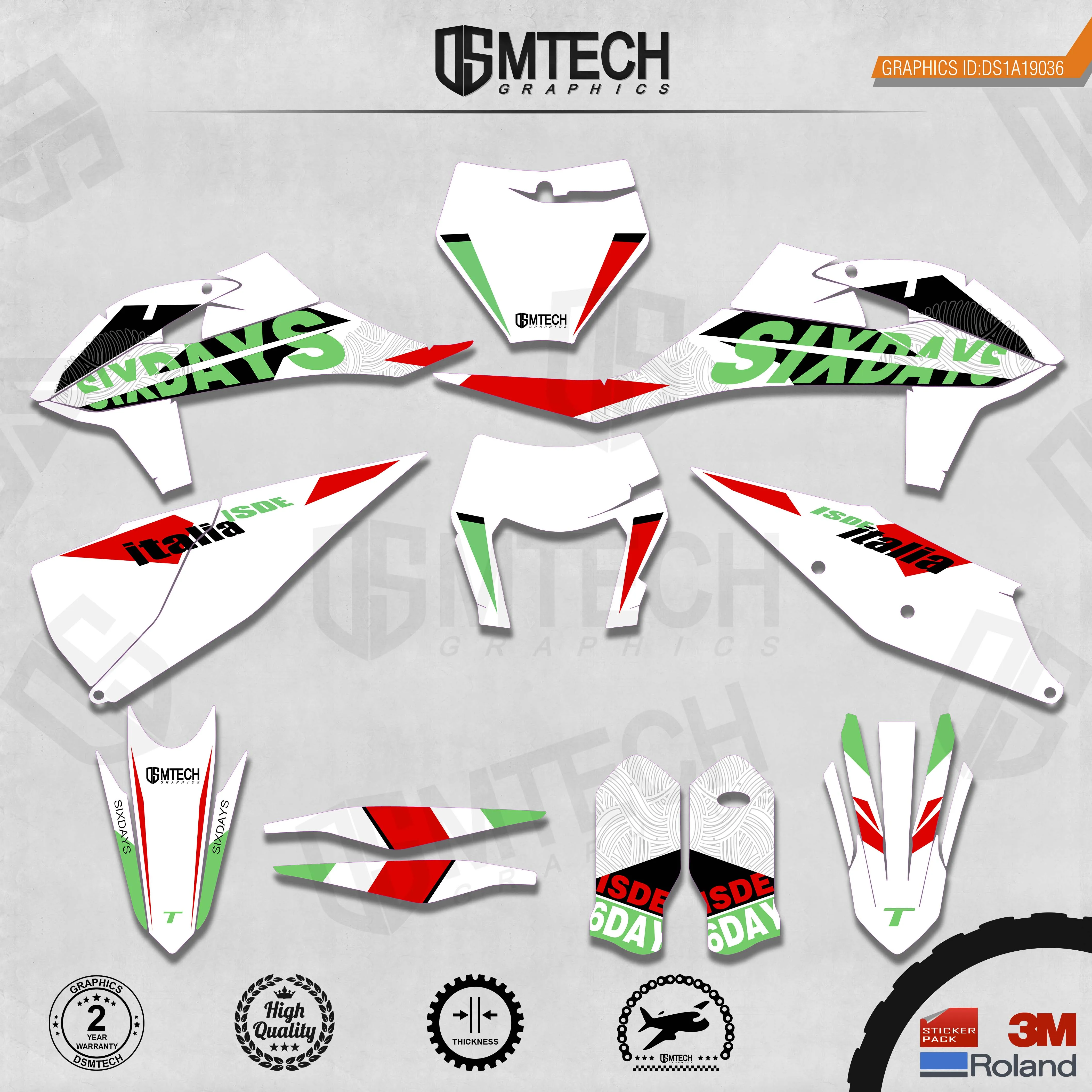 DSMTECH Customized Team Graphics Backgrounds Decals 3M Custom Stickers For 2019-2020 SXF 2020-2021EXC 036