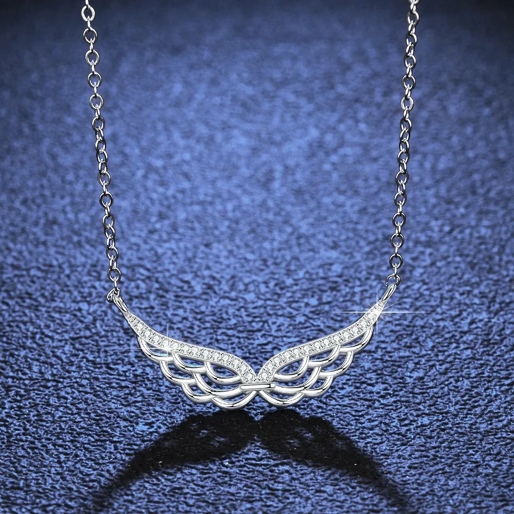 Ожерелье из 18-каратного золота с муассанитом женская модная цепочка крыльями до