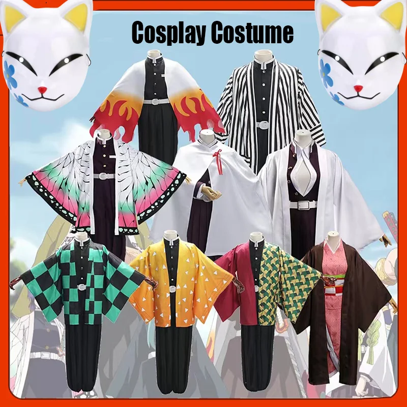 

Кимоно для косплея женщин и мужчин Kimetsu No Yaiba, аниме рассекающий демонов, танджиро камадо незуко, Детский костюм для косплея