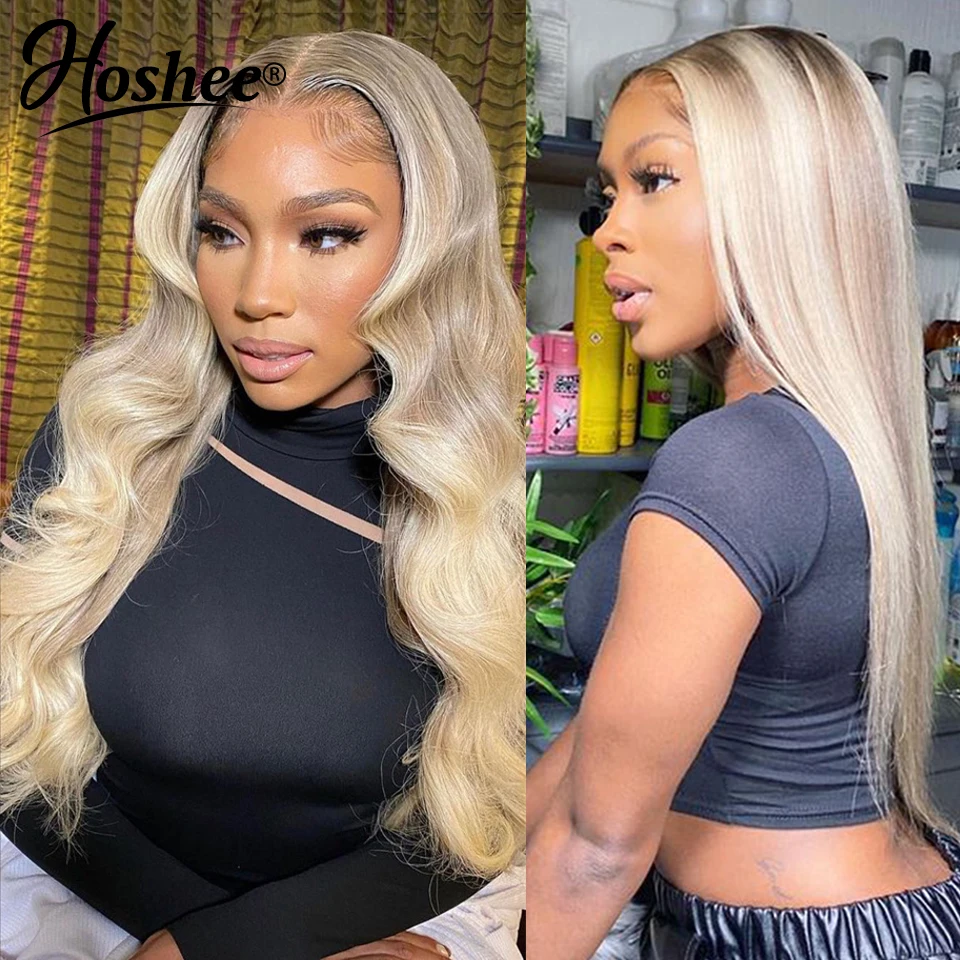 

13x4 Ash Honey Blonde Lace Front Wig Human Hair HD Transparent 613 Colored Lace Frontal Wig Highlight Human Hair Wigs For Women