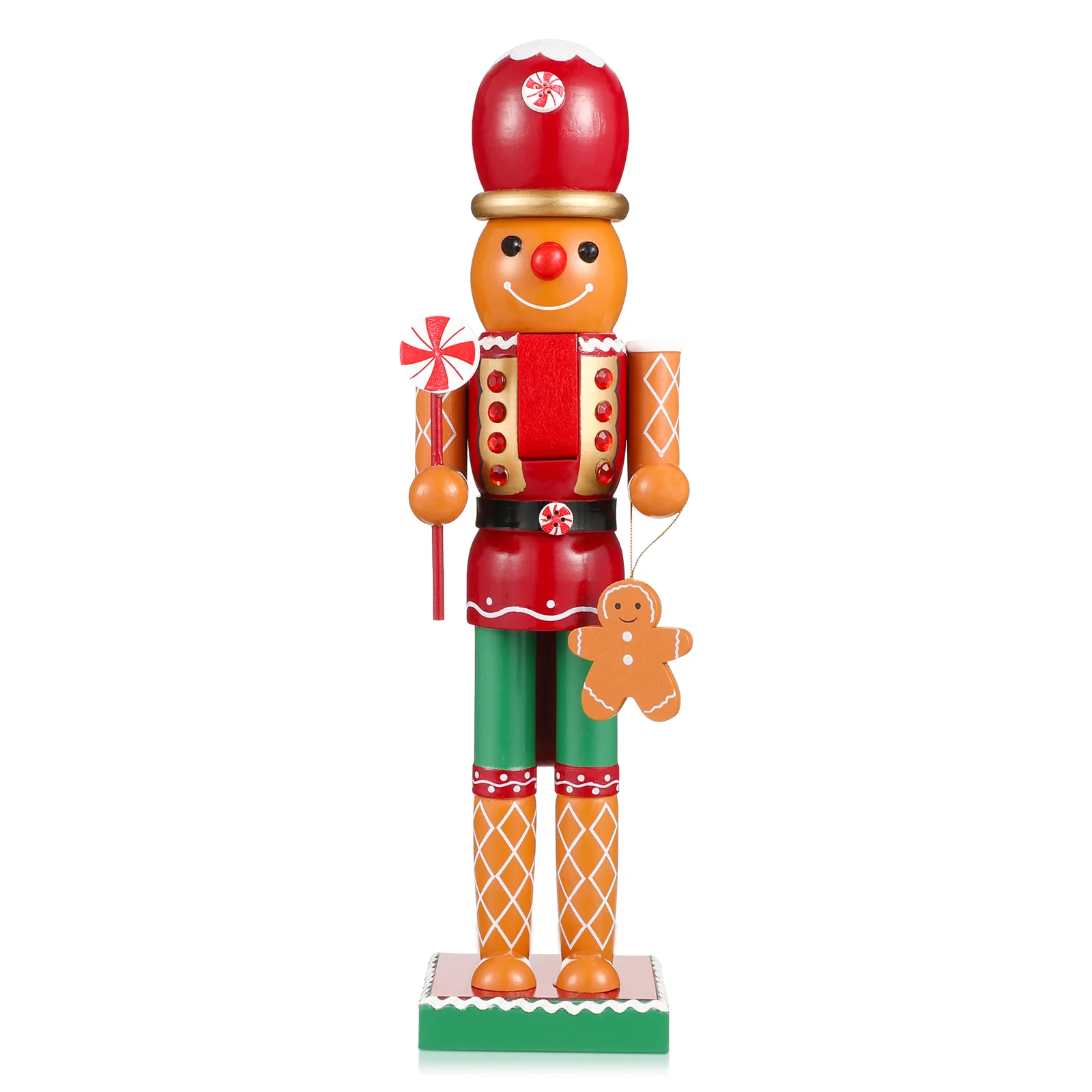 

Xmas Nutcracker Soldier State Desktop Decoration Christmas Nutcracker Layout Prop Wooden Nutcracker Figurine 35x10x8cm