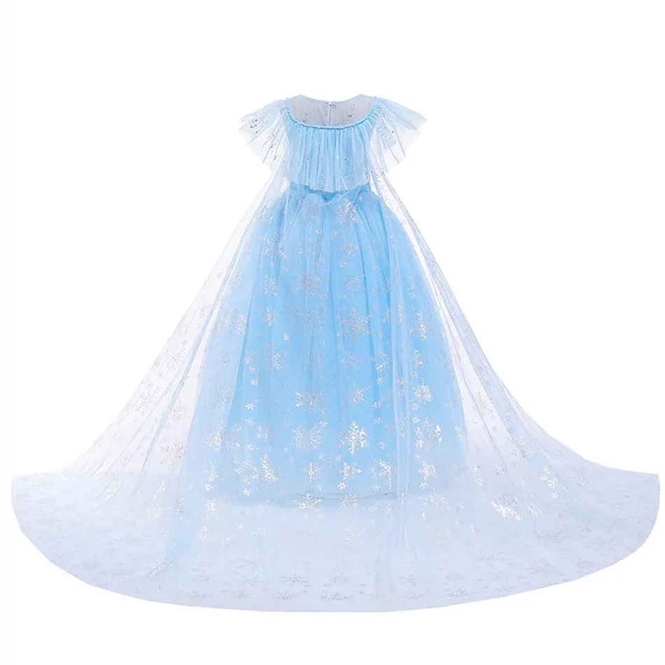 2020 Summer New Elsa Girls Princess Dress Crown Accessories Girls Childrens Clothes Halloween Christmas Evening Dress