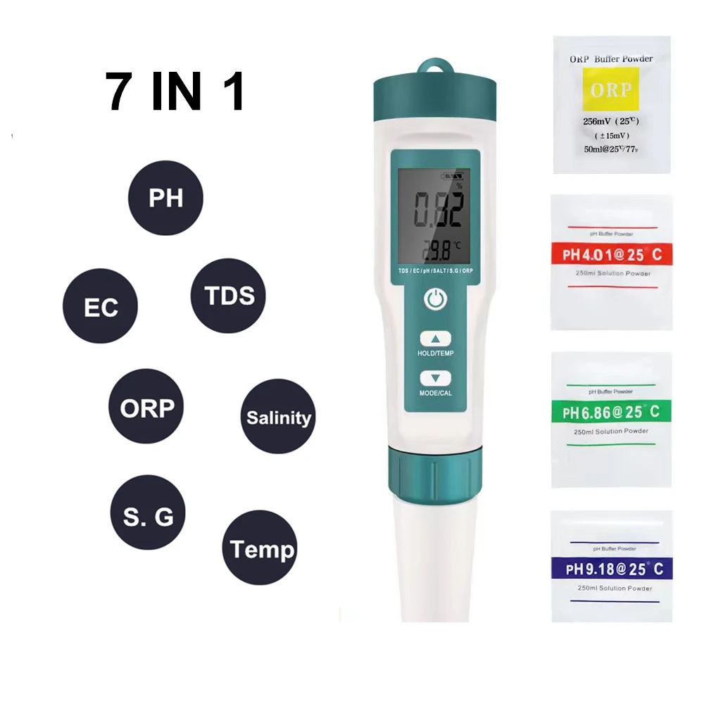

5 в 1 / 7 в 1 Цифровой тестер качества воды на 9 единиц