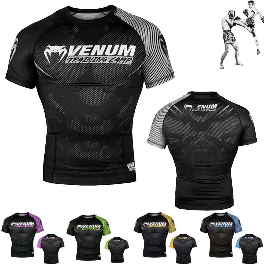 

Mma Men Breathable Compression Boxing Jersey Muay Thai Outfit Sweatshirt Wrestling Skinny Quick-drying T-shirt
