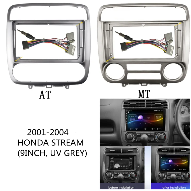 

Автомобильная радиоустановка 9 "Fascia ДЛЯ HONDA Stream 2000-2004, стерео DVD-плеер, Установочная панель с объемной отделкой, лицевая панель, звуковая рамк...
