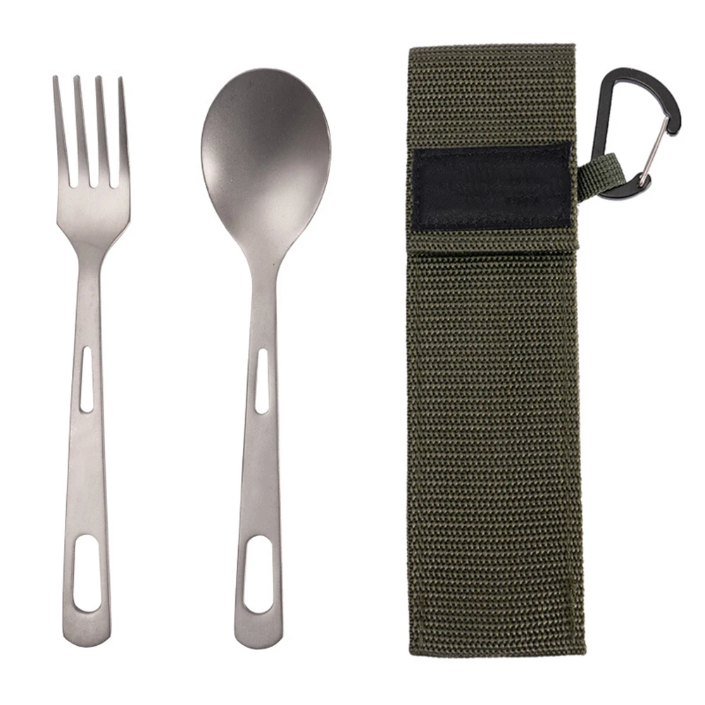 

Sporting Goods Forks Storage Bags Titanium Fork For Camping Picnic Healthy Safe Lightweight Pure Titanium High Quality