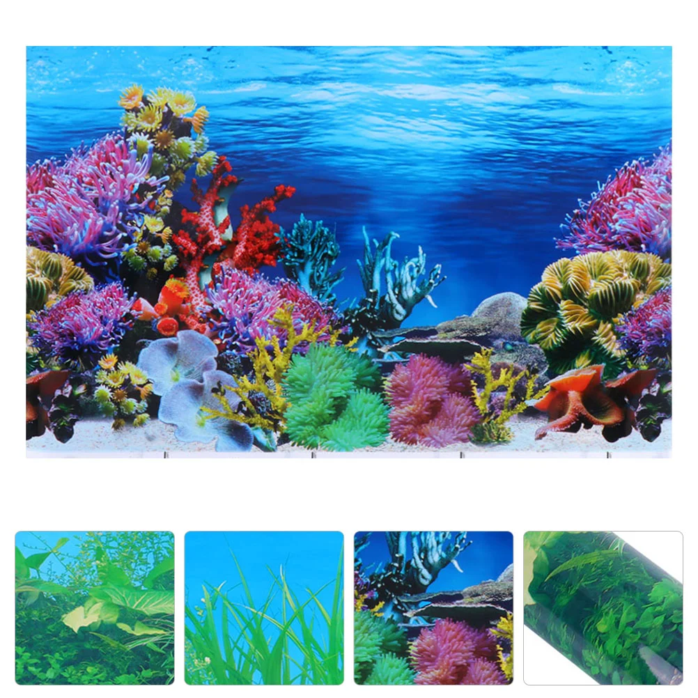 

Tank Background Aquarium Wallpaper Backdrop Underwater Poster Diy Picture Gallon Double Sided Adhesive Sticker Landscape World