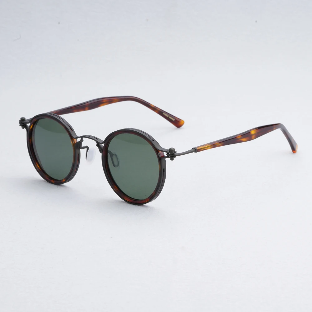 

2021 Italian Designer's Handmade Eyeglasses Frame Polarized Lens Round Vintage Frame For Men and Women Classical Retro