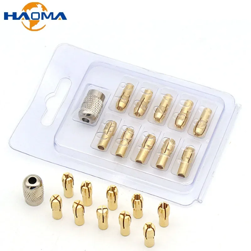 10-11 шт./набор латунные зажимные патроны для дрели 0 5-3 2 мм