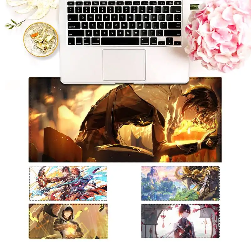 

Trendy Genshin Impact Zhongli Mouse Pad Gamer Keyboard Maus Pad Desk Mouse Mat Game Accessories For Overwatch